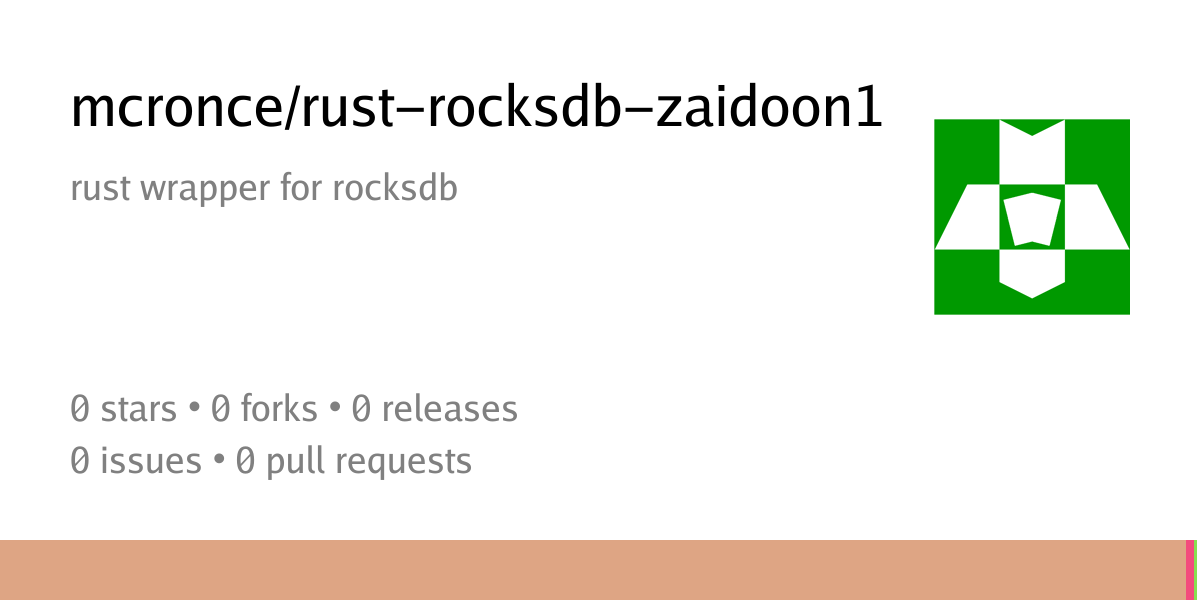 mcronce/rust-rocksdb-zaidoon1: rust wrapper for rocksdb - Ellis Git